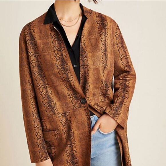 Anthropologie BLANKNYC Renegade Snake Printed Blazer Jacket S - Picture 6 of 12